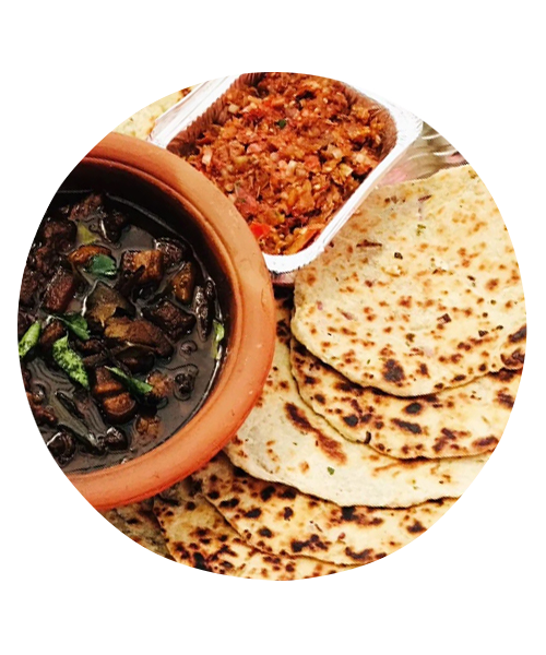Black pork curry, Lunumiris with 5 Coconut Roti