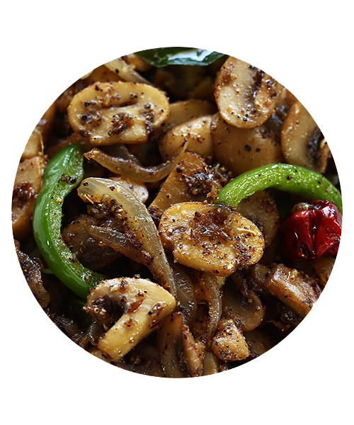 Garlic Pepper Mushrooms Stir Fry