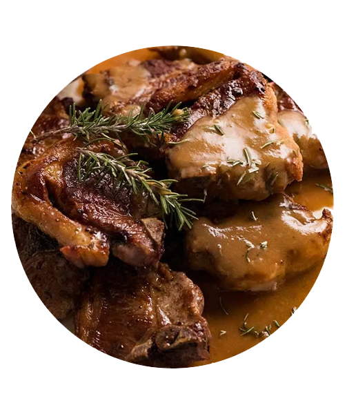 Lamb Chops with Rosemary Gravy