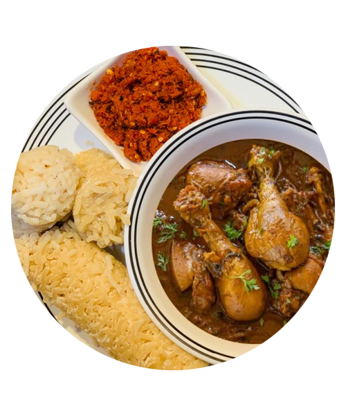 Fried chicken Curry, Lunumiris with 2 Mani pittu
